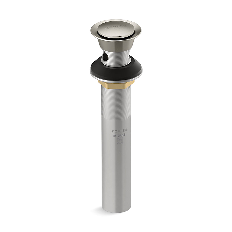 25322BN Kohler Round Lavatory Clicker Drain With Tailpiece And
