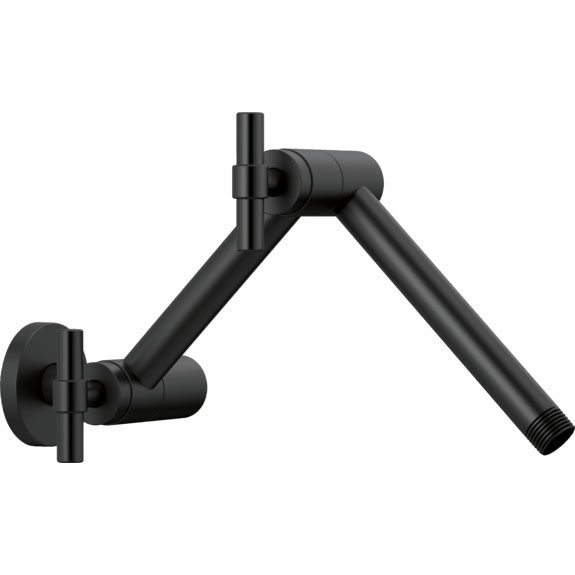 The Granite Group Matte Black Litze Jointed Shower Arm & Flange