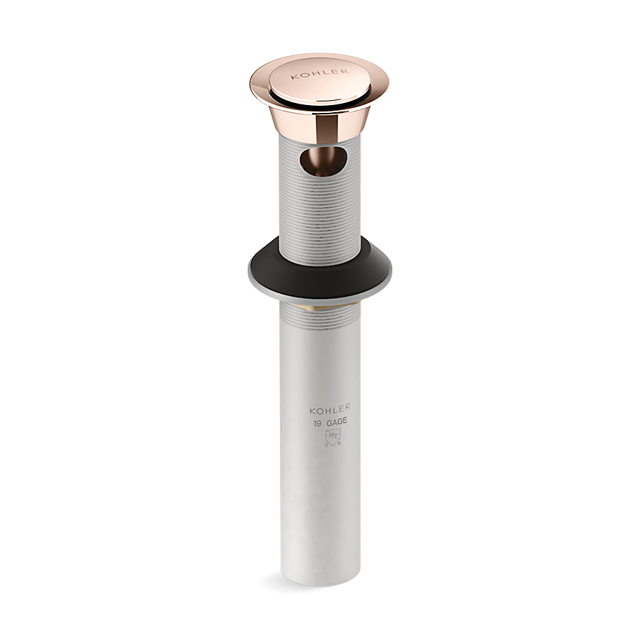 25322RGD Kohler 11/4" Clicker Drain with Overflow Vibrant Rose Gold
